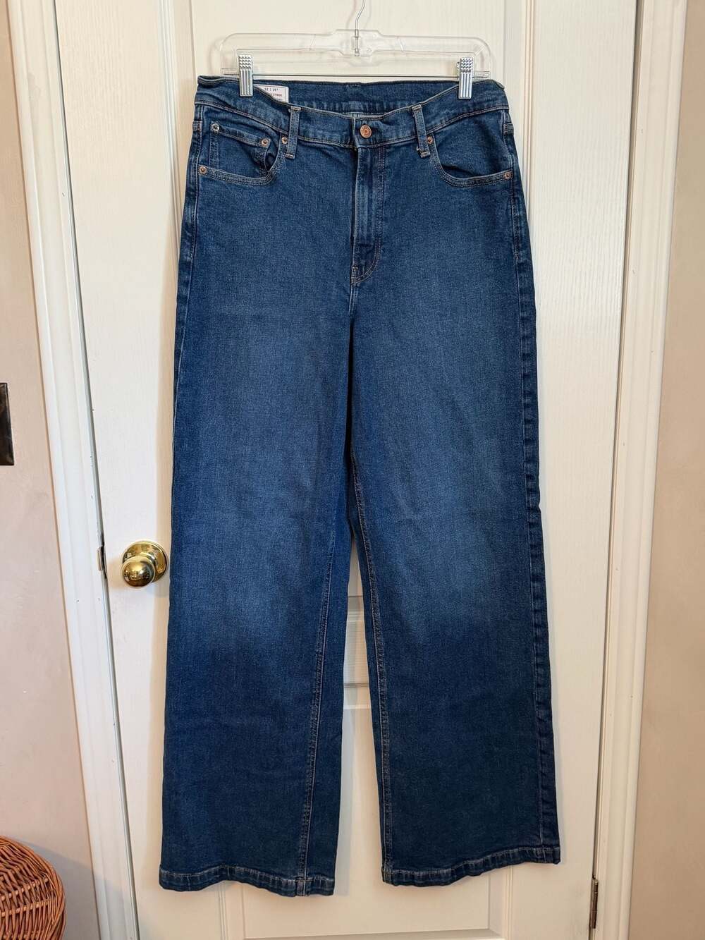 Gap High Rise Stride Wide-Leg Jeans Size 32 14T Blue Denim